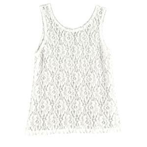 Express Tricot White Sleeveless Floral Pattern‎ Lace Womens Tank Top Size Large